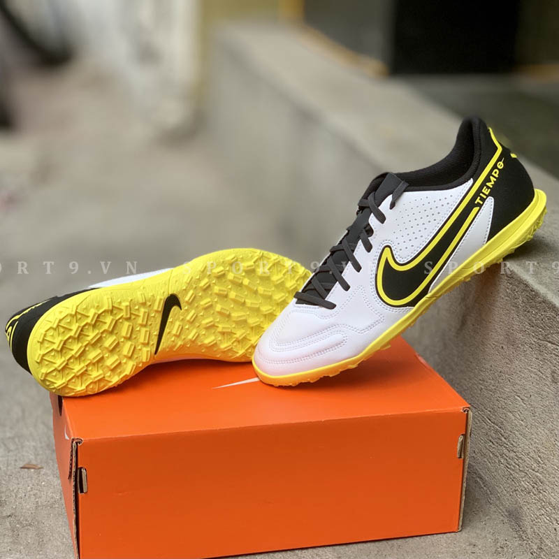 Nike Tiempo Legend 9 Club TF - White/Smoke Grey/Yellow - DA1193-107